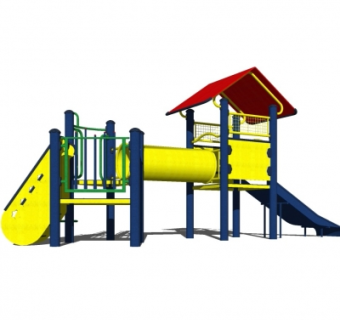 现代儿童滑梯su模型