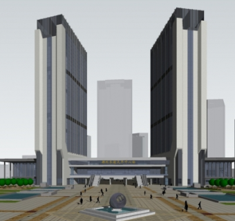 现代长途汽车站su模型