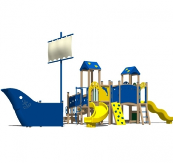 现代儿童滑梯su模型