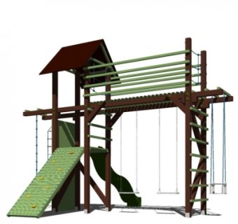 现代儿童滑梯su模型