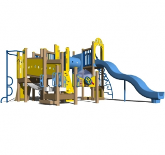 现代儿童滑梯su模型