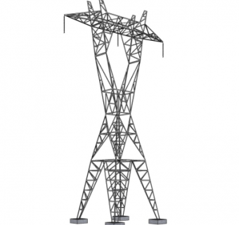 现代高压电塔su模型