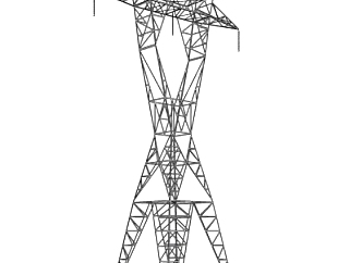 现代高压电塔su模型