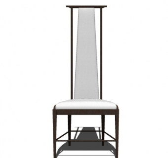 新中式高靠背椅su模型
