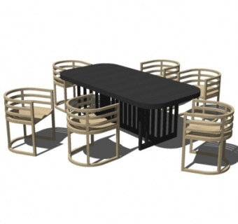 现代餐桌椅su模型