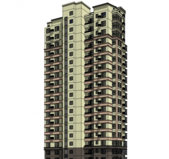 现代公寓楼su模型