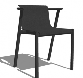 现代实木单椅su模型