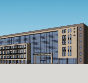 现代教学楼su模型