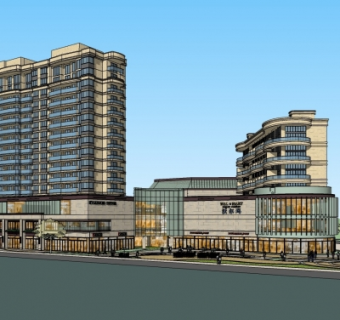 新古典商场su模型