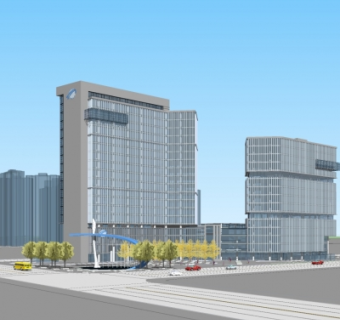 现代办公楼su模型