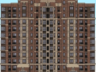 <em>新古典高层公寓楼</em>su模型