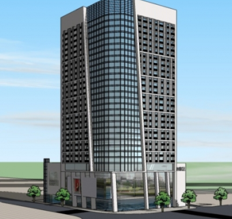 现代高层办公楼su模型