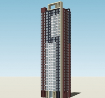 现代高层公寓楼su模型