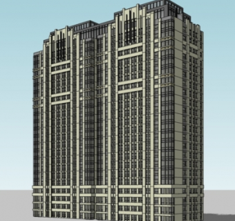 新古典高层公寓楼su模型