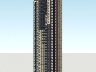 <em>现代高层公寓</em>楼su模型