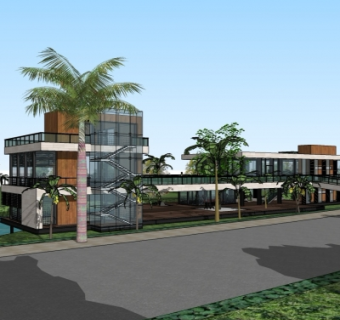 现代休闲会所su模型