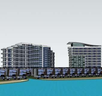 现代办公楼su模型