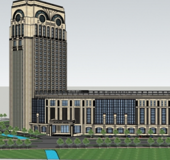 法式办公楼su模型