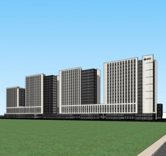 现代办公楼su模型