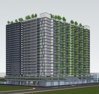 现代办公楼su模型