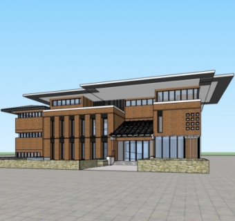 现代办公楼su模型