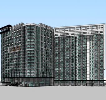 现代高层办公楼su模型