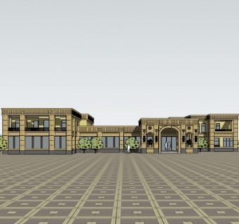 新古典办公楼su模型