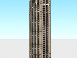 <em>法式</em>超<em>高层</em>公寓楼su模型