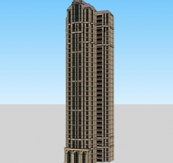 法式超高层公寓楼su模型