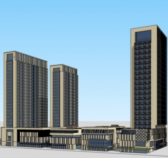 现代办公楼su模型