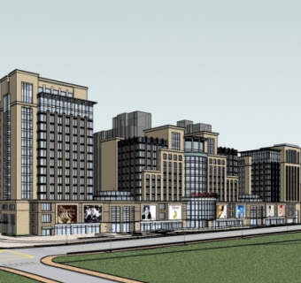 现代办公楼su模型