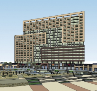 现代办公楼su模型