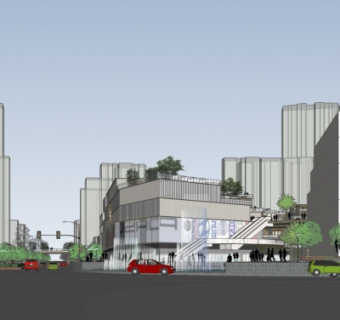 现代商场su模型