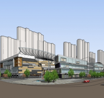 现代商场su模型