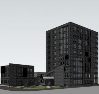 现代办公楼su模型