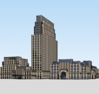 新古典办公楼su模型