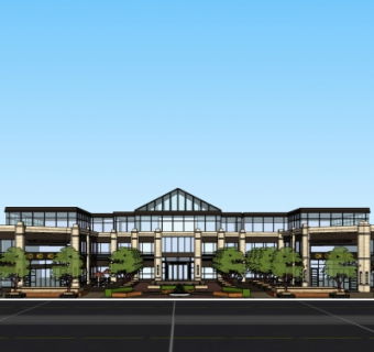 现代办公楼su模型