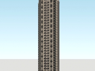 新古典<em>超高层</em>公寓楼su模型