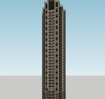 新古典超高层公寓楼su模型