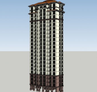 欧式高层公寓楼su模型