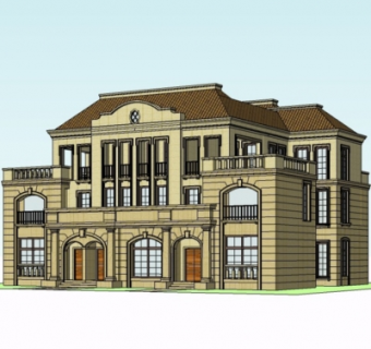 新古典办公楼su模型