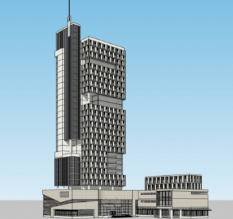 现代高层办公楼su模型