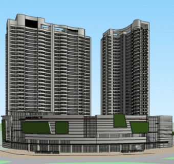 现代高层办公楼su模型