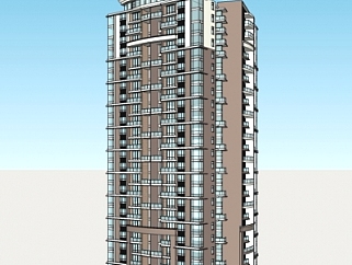 <em>现代高层公寓楼</em>su模型