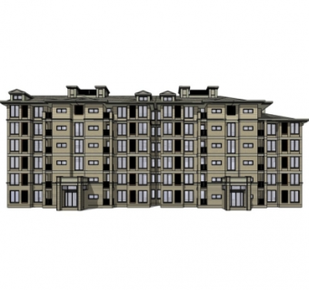 欧式多层公寓楼su模型
