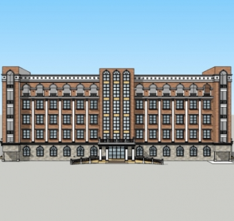 欧式教学楼su模型