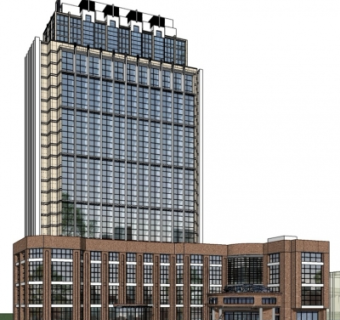 新古典办公楼su模型