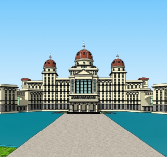 欧式酒店su模型