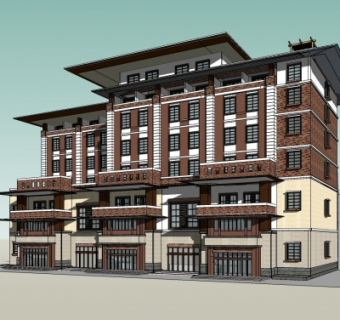 现代旅馆su模型