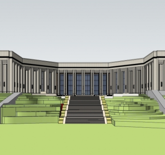 现代行政办公楼su模型